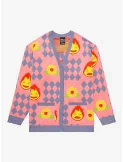 Studio Ghibli Howl's Moving Castle Howl's Diamonds & Calcifer Women's Plus Size Cardigan - BoxLunch Exclusive