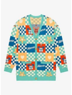 Disney Minnie Mouse Checkered Patchwork Women’s Cardigan - BoxLunch Exclusive