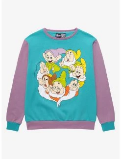 Cakeworthy Disney Snow White And The Seven Dwarfs Group Portrait Color Block Women's Crewneck - BoxLunch Exclusive
