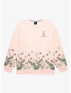 Disney Princess Aurora Embroidered Floral Crewneck - BoxLunch Exclusive