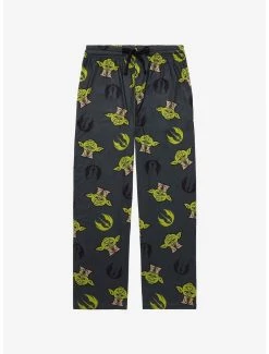 Star Wars Yoda & Jedi Order Logo Allover Print Sleep Pants - BoxLunch Exclusive