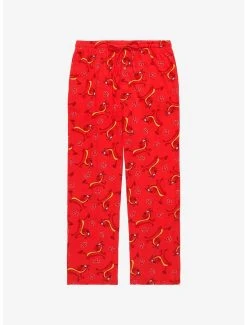 Boxlunch Disney Mulan Mushu Magnolia Flowers Allover Print Sleep Pants
