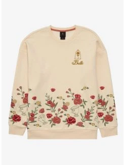 Boxlunch Shop 5 Disney Beauty And The Beast Belle Floral Women's Crewneck - BoxLunch Exclusive