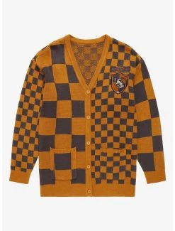 Boxlunch Shop 13 Harry Potter Hufflepuff Checkered Women's Cardigan - BoxLunch Exclusive