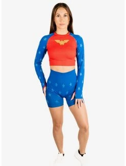 Boxlunch DC Comics Wonder Woman Athletic Shorts And Long Sleeve Top Set