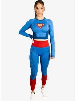 Boxlunch DC Comics Supergirl Athletic Leggings And Long Sleeve Top Set
