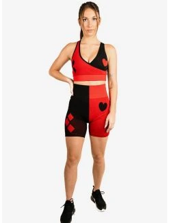 Boxlunch DC Comics Harley Quinn Athletic Shorts And Sports Bra Set