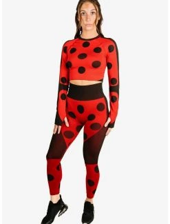 Boxlunch Miraculous: Tales Of Ladybug And Cat Noir Black Athletic Leggings And Long Sleeve Top Set