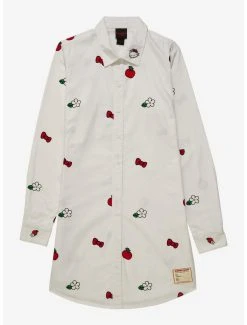 Sanrio Hello Kitty Icons Allover Print Button-Down Shirt Dress - BoxLunch Exclusive