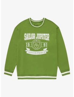 Pretty Guardian Sailor Moon Sailor Jupiter Varsity Crewneck - BoxLunch Exclusive