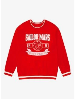 Pretty Guardian Sailor Moon Sailor Mars Varsity Crewneck- BoxLunch Exclusive