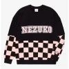 Demon Slayer: Kimetsu No Yaiba Nezuko Checkered Panel Crewneck - BoxLunch Exclusive -Boxlunch Shop unnamed file 79