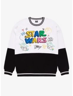 Star Wars Yoda Doodle Art Panel Crewneck - BoxLunch Exclusive