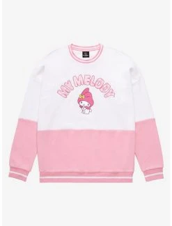 Sanrio My Melody Embroidered Panel Crewneck - BoxLunch Exclusive